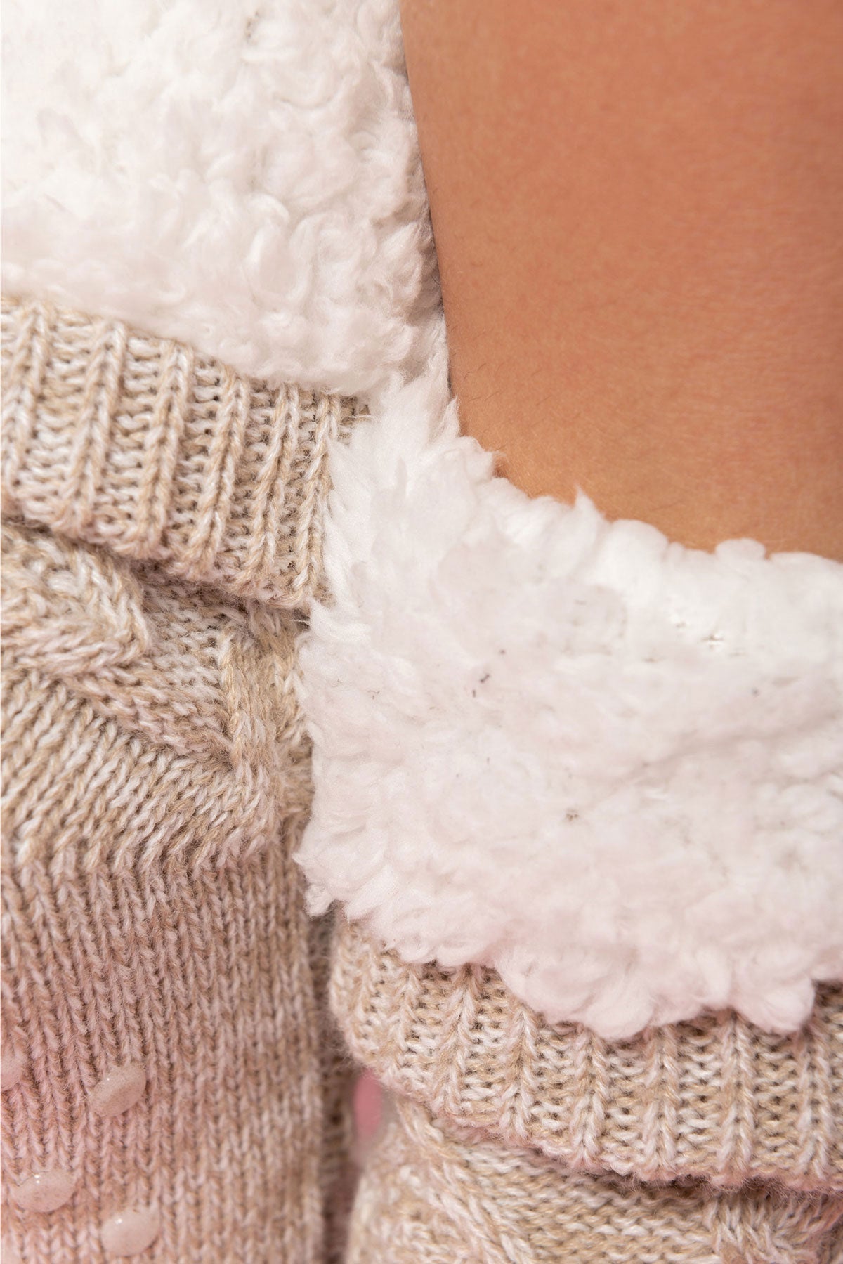 KRB 0815 ― Lounge-Socke mit Sherpafutter - Beige