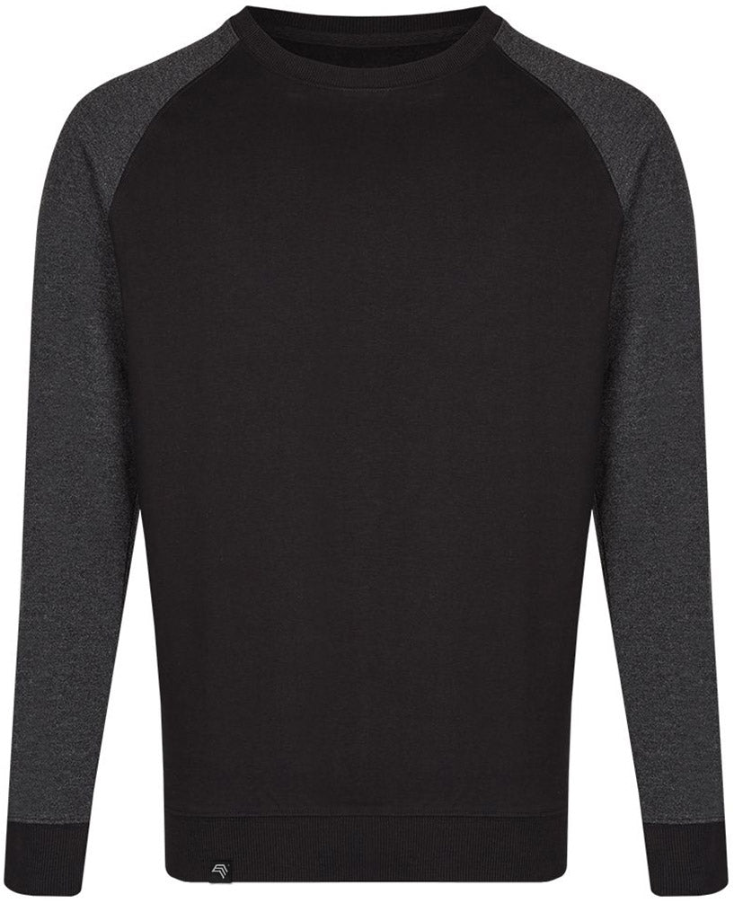 MMT 0510 ― Bi-Color Raglan Sweatshirt - Schwarz Grau / Melange