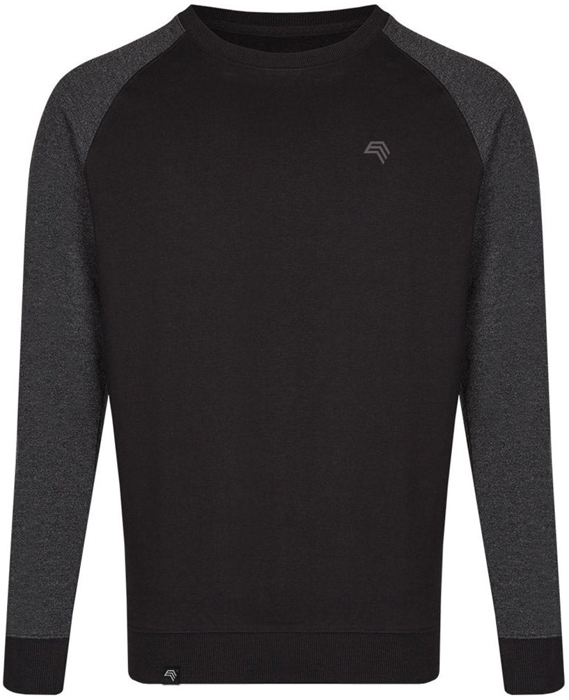 MMT 0510 ― Bi-Color Raglan Sweatshirt - Schwarz Grau / Melange
