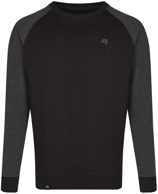 MMT 0510 ― Bi-Color Raglan Sweatshirt - Schwarz Grau / Melange