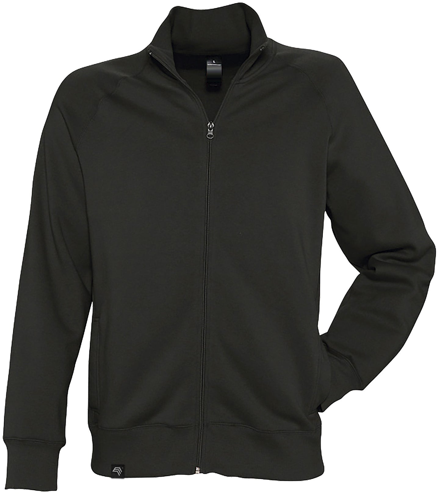 SLS 4720 ― Raglan Sweat Jacket mit Stehkragen - Schwarz
