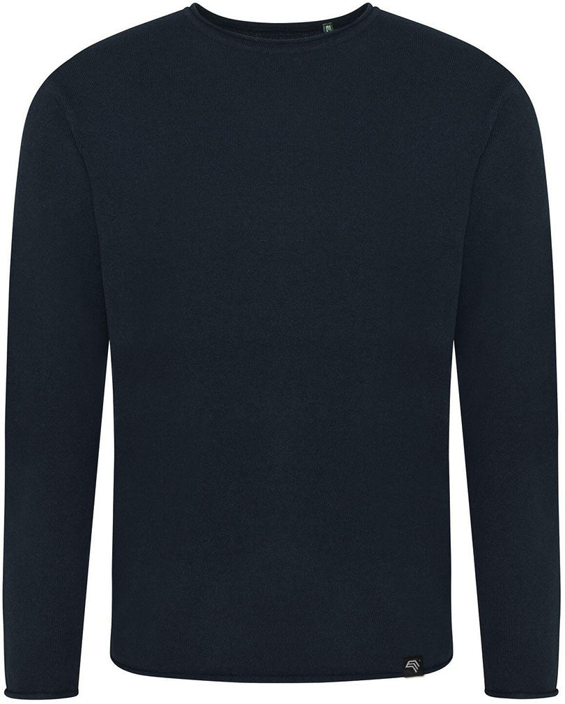 ECL 0060 ― Recycled Feinstrick-Pullover aus regenerierter Baumwolle - Navy Blau