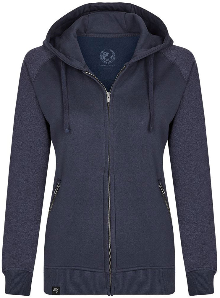 MMT 0720 ― Damen Bi-Color Hooded Jacket - Navy Blau / Melange