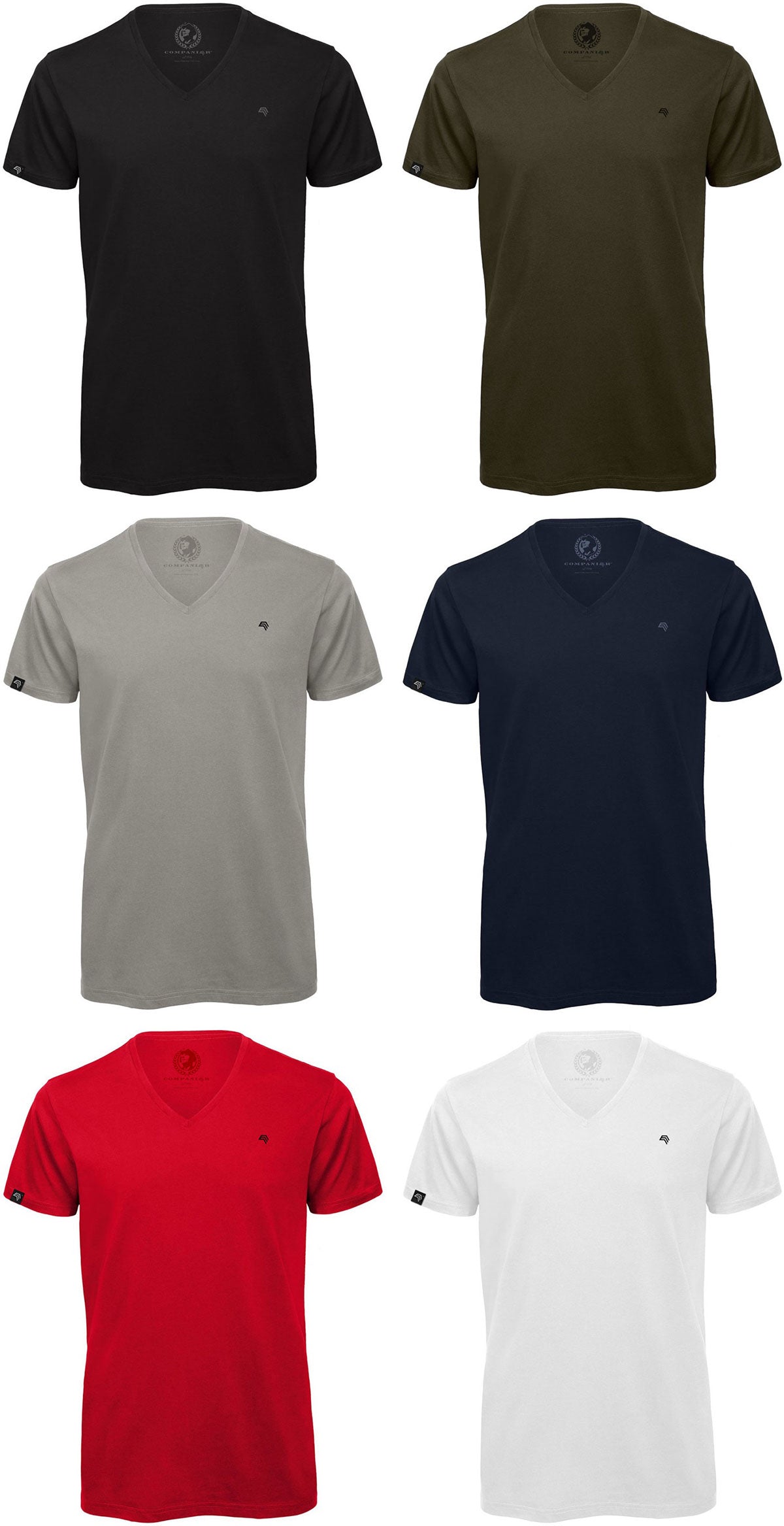 BAC TM044 ― Unisex Bio-Baumwolle V-Neck T-Shirt - Rot