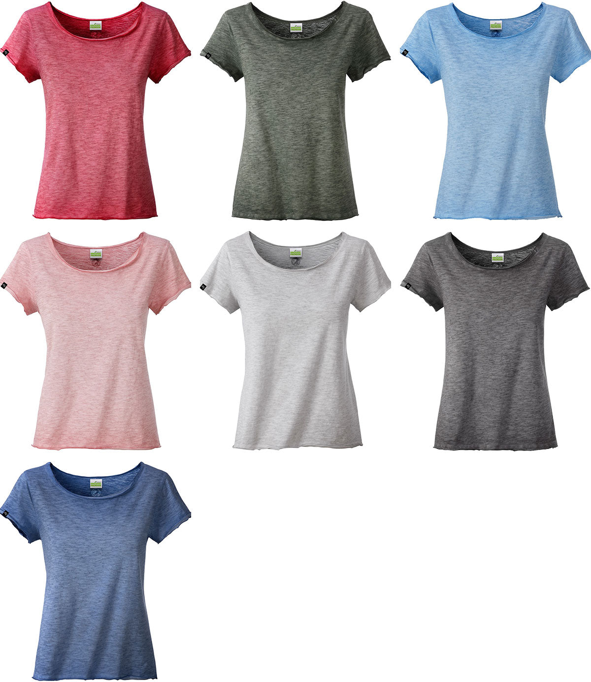 ― % ― Auslaufartikel ― JAN 8015 ― Damen Bio-Baumwolle Flammgarn T-Shirt - Olive Grün (M)