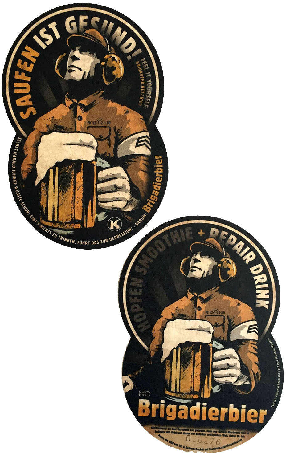 Bierdeckel Double Size Coasters Patenbrigade: Wolff
