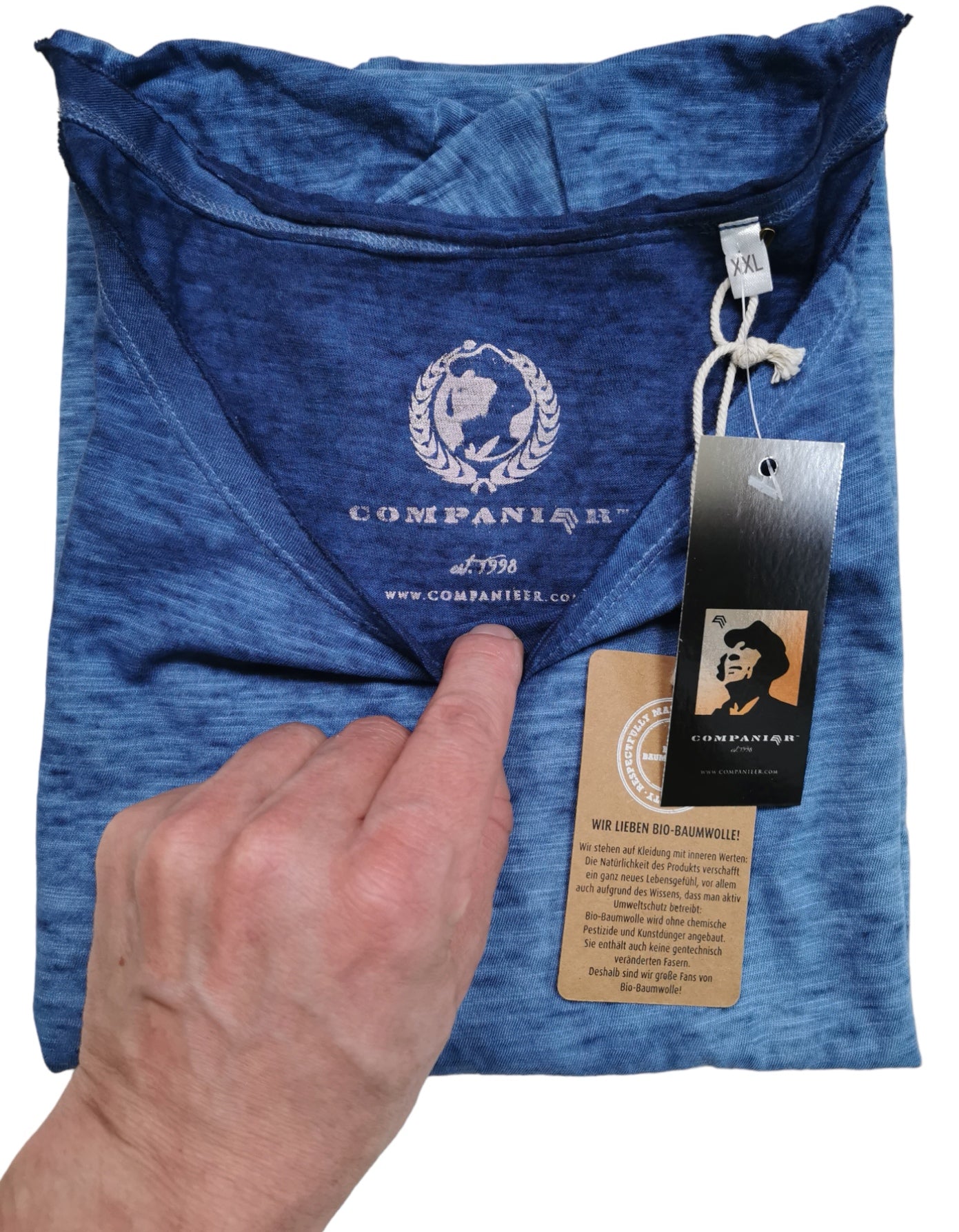 Auslaufartikel ― JAN 8015 ― Damen Bio-Baumwolle Flammgarn T-Shirt - Denim Blau