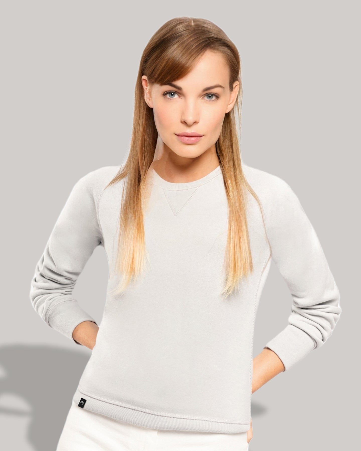 KRB K481 ― Damen Raglan Bio-Baumwolle Sweatshirt - Snow Grau