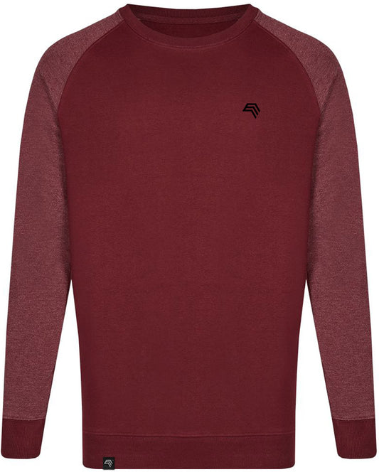 MMT 0510 ― Bi-Color Raglan Sweatshirt - Burgund Rot / Melange