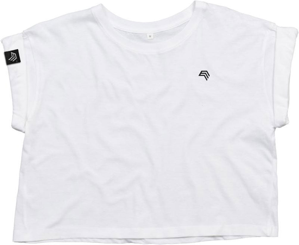 MTS M096 ― Women's Bio-Baumwolle Crop Top T-Shirt - Weiß