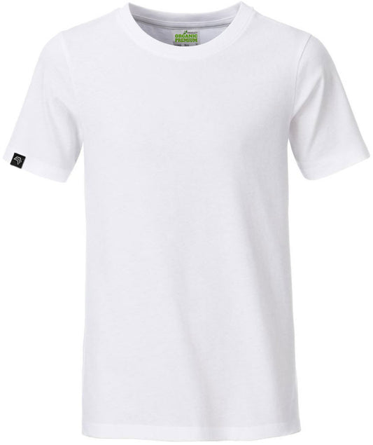 JAN 8008B ― Kinder/Jungen Bio-Baumwolle T-Shirt - Weiß
