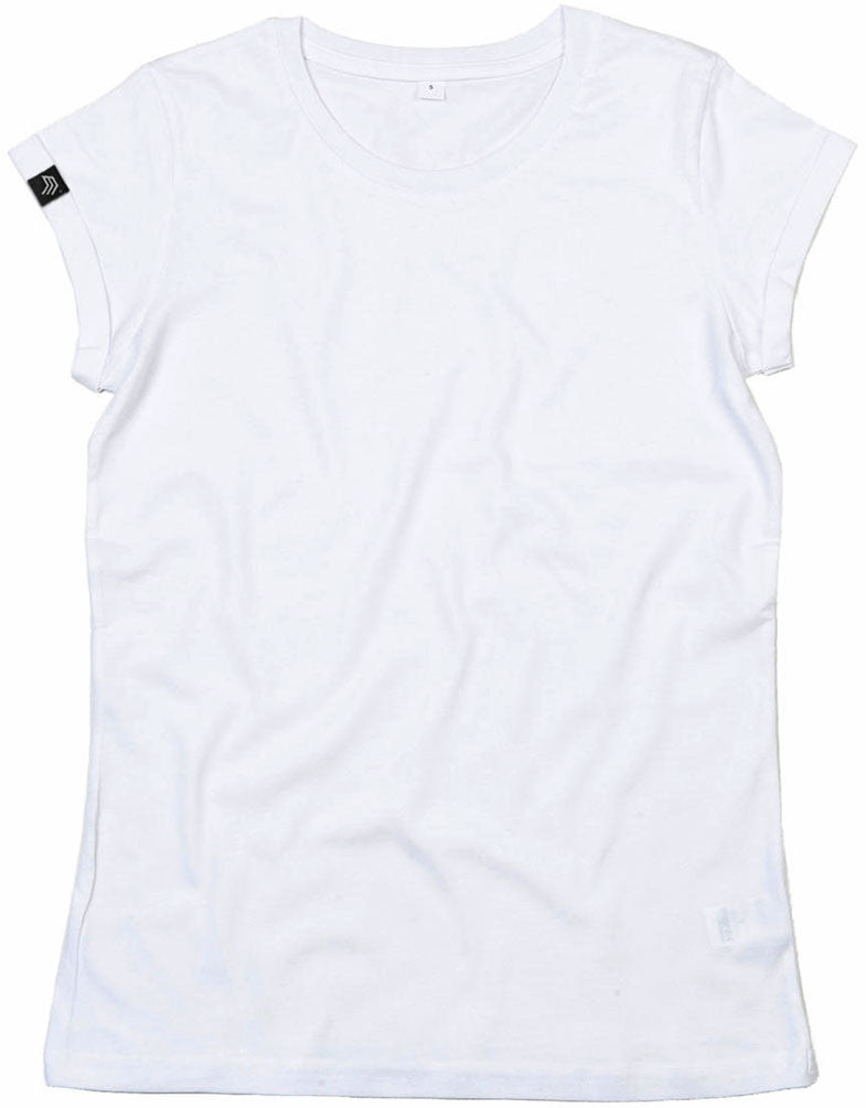 MTS M081 ― Damen Bio-Baumwolle Roll Sleeve T-Shirt - Weiß