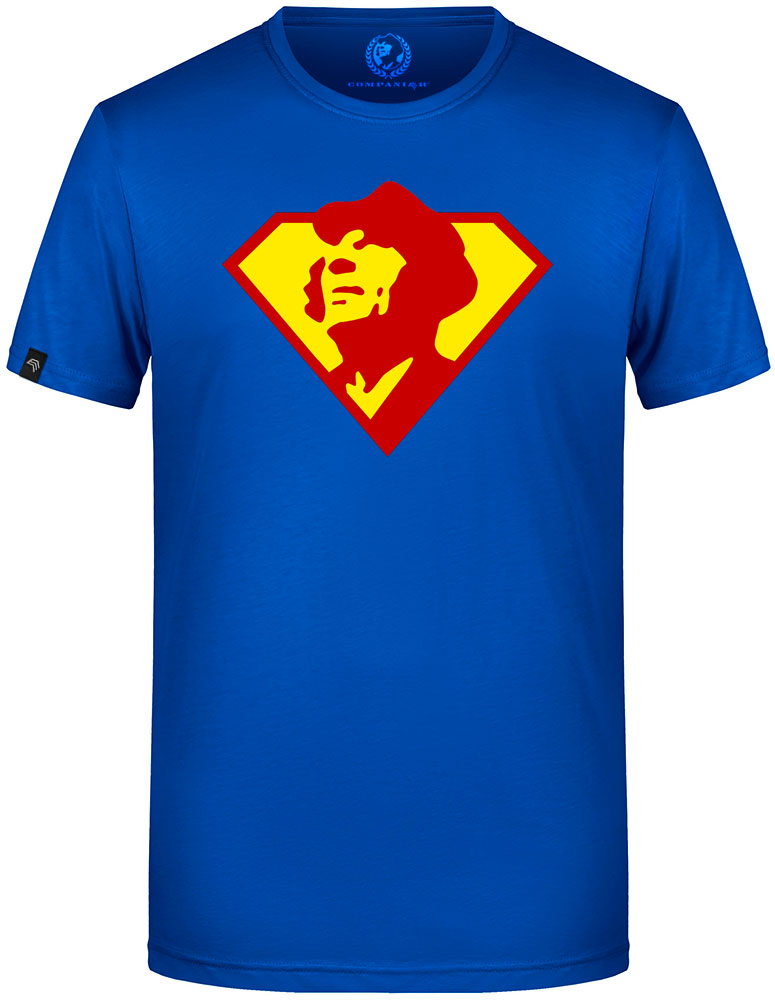 Super COMPANIEER ― Herren Comic-Logo T-Shirt – Royalblau