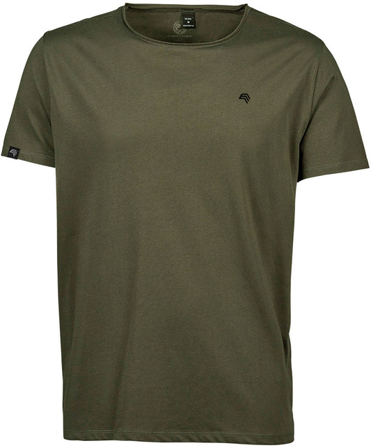 TJS 5060 ― Men's Raw Edge T-Shirt - Olive Grün