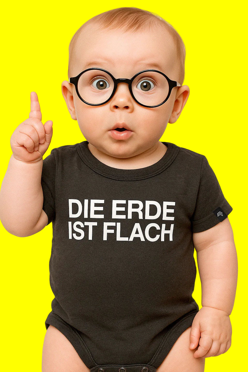 Die Erde ist flach ― Baby Statement Strampler mit Bio-Baumwolle – Schwarz