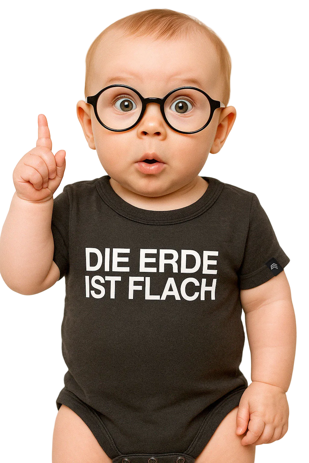 Die Erde ist flach ― Baby Statement Strampler mit Bio-Baumwolle – Schwarz
