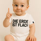 Die Erde ist flach ― Baby Body Organic T-Shirt - Schwarz