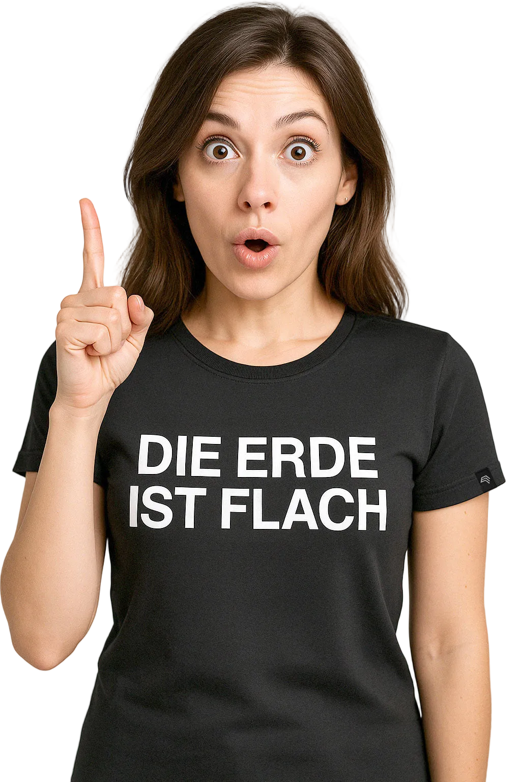 The Earth is Flat - Women's Satirical Girlie T-Shirt - Black