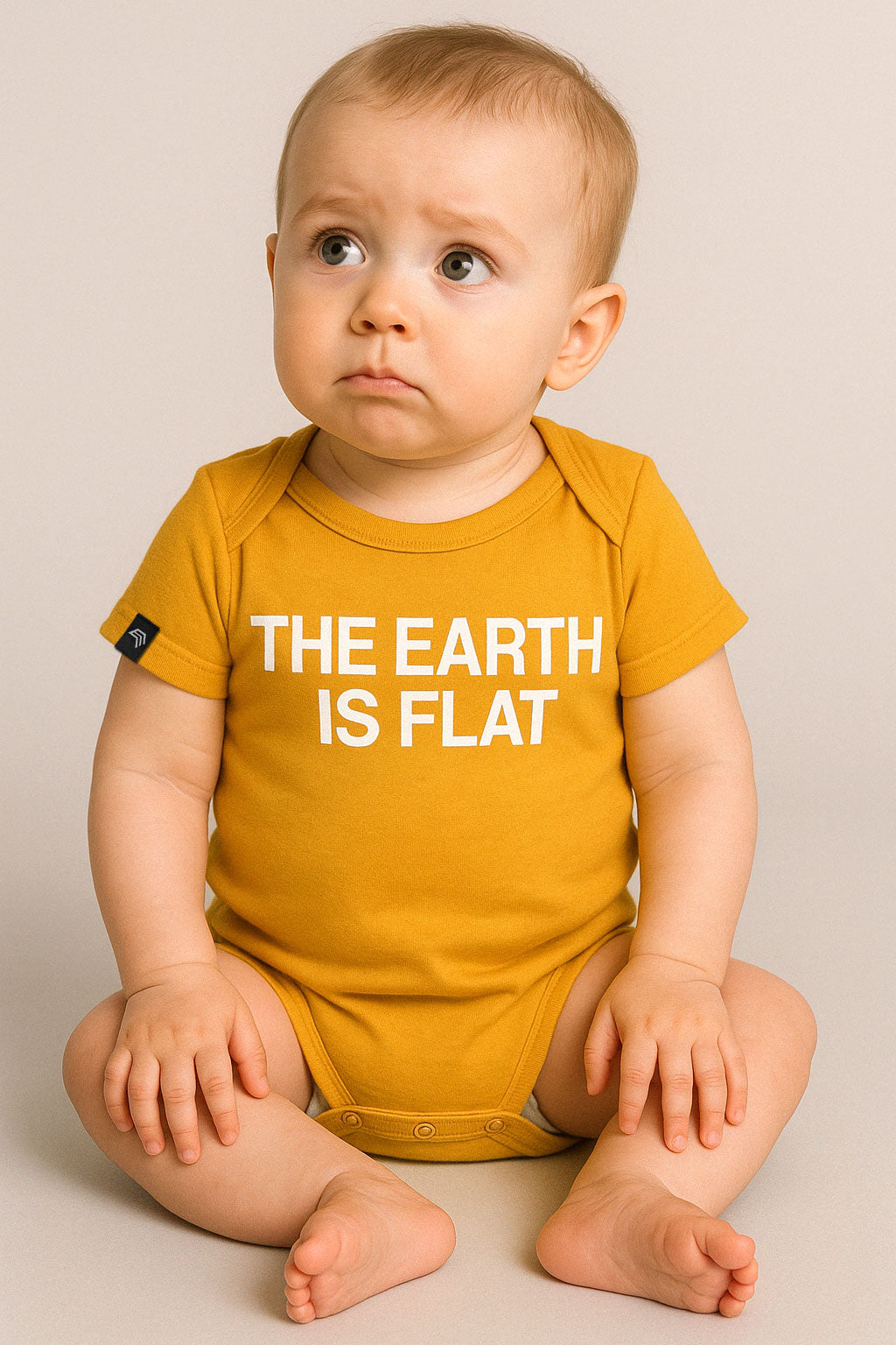 The Earth Is Flat ― Baby Satire-Strampler mit Bio-Baumwolle – Schwarz