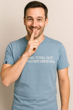 Ich kann total gut Mitmenschen umgehen ― Herren Unisex Statement T-Shirt – Schwarz