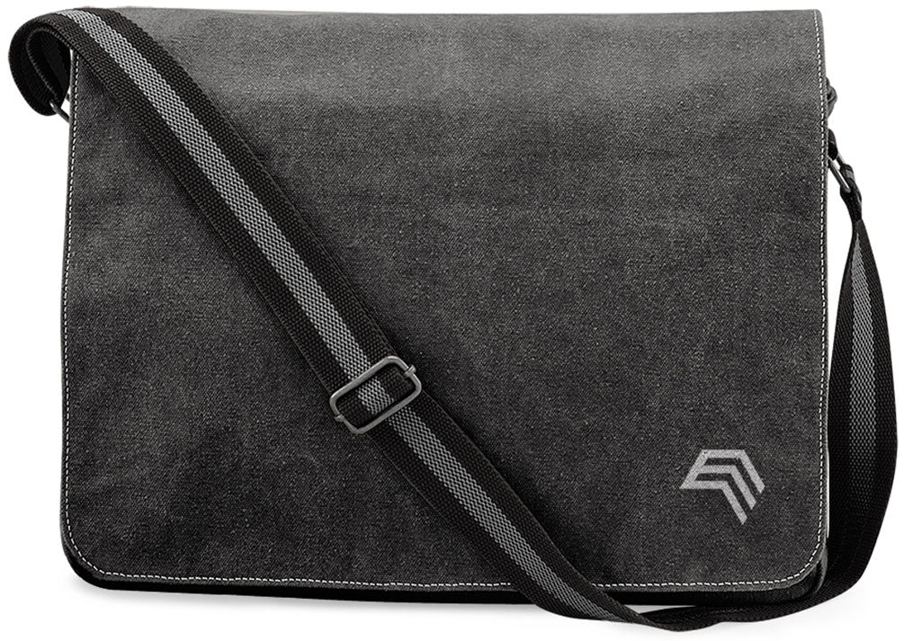 QDA D610 ― Canvas Shoulder Bag Vintage Look - Black