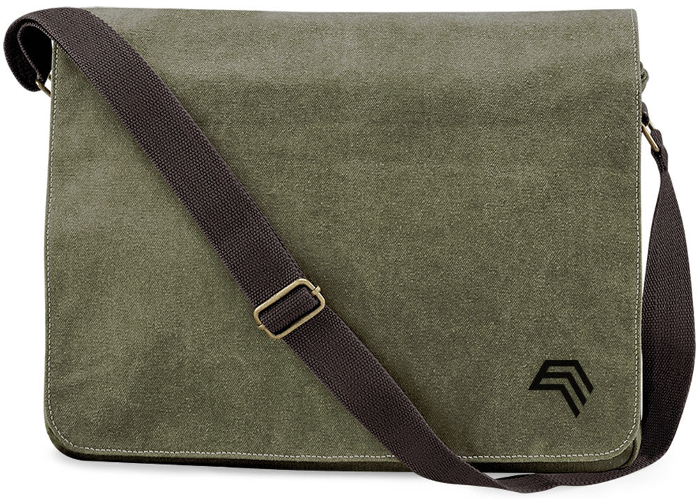 QDA D610 ― Canvas Shoulder Bag Vintage Look - Black