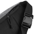 BGS 0143 ― Oversized Cross Body Shoulder Bag - Grey Mélange / Black