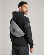 BGS 0143 ― Oversized Cross Body Shoulder Bag - Grey Mélange / Black