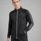 FNS 0871 ― Sportjacke mit Gunmetal-Kontrast – Schwarz / Dunkelgrau