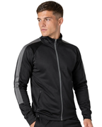 FNS 0871 ― Sportjacke mit Kontraststreifen – Schwarz / Dunkelgrau