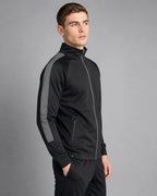 FNS 0871 ― Sportjacke mit Kontraststreifen – Schwarz / Dunkelgrau