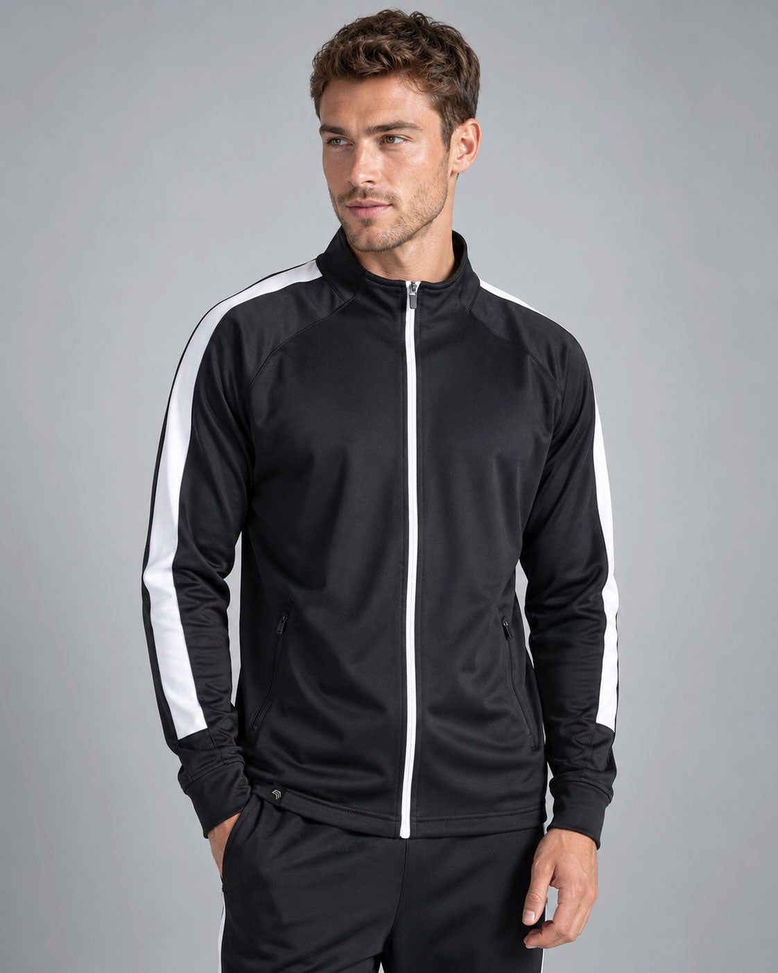 FNS 0871 ― Unisex Bi-color Tracksuit Top - Black / White