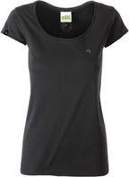 JAN 8001 ― Women's Organic Cotton Rolled Hem T-Shirt - Black