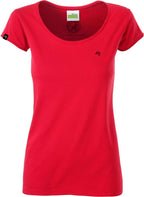 JAN 8001 ― Women's Organic Cotton Rolled Hem T-Shirt - Red