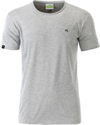 JAN 8002 ― Men's Organic Cotton Rolled Hem T-Shirt - Heather Melange Grey
