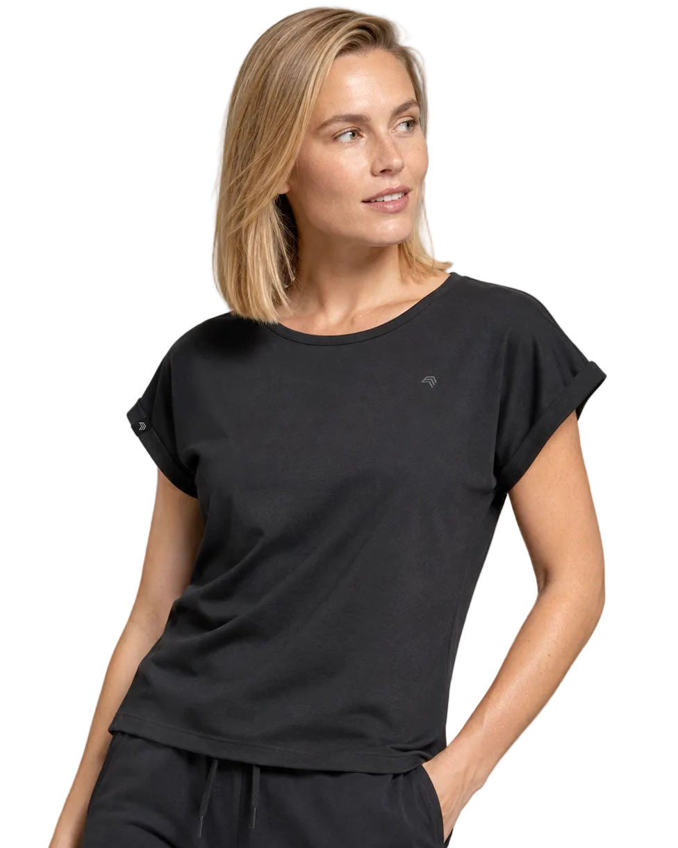 2 Auslaufmodell ― JAN 8005 ― Damen T-Shirt mit lässigem Ärmelumschlag in Fledermausoptik (Kopie)