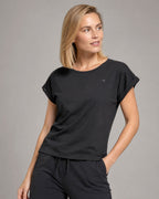2 Auslaufmodell ― JAN 8005 ― Damen T-Shirt mit lässigem Ärmelumschlag in Fledermausoptik (Kopie)