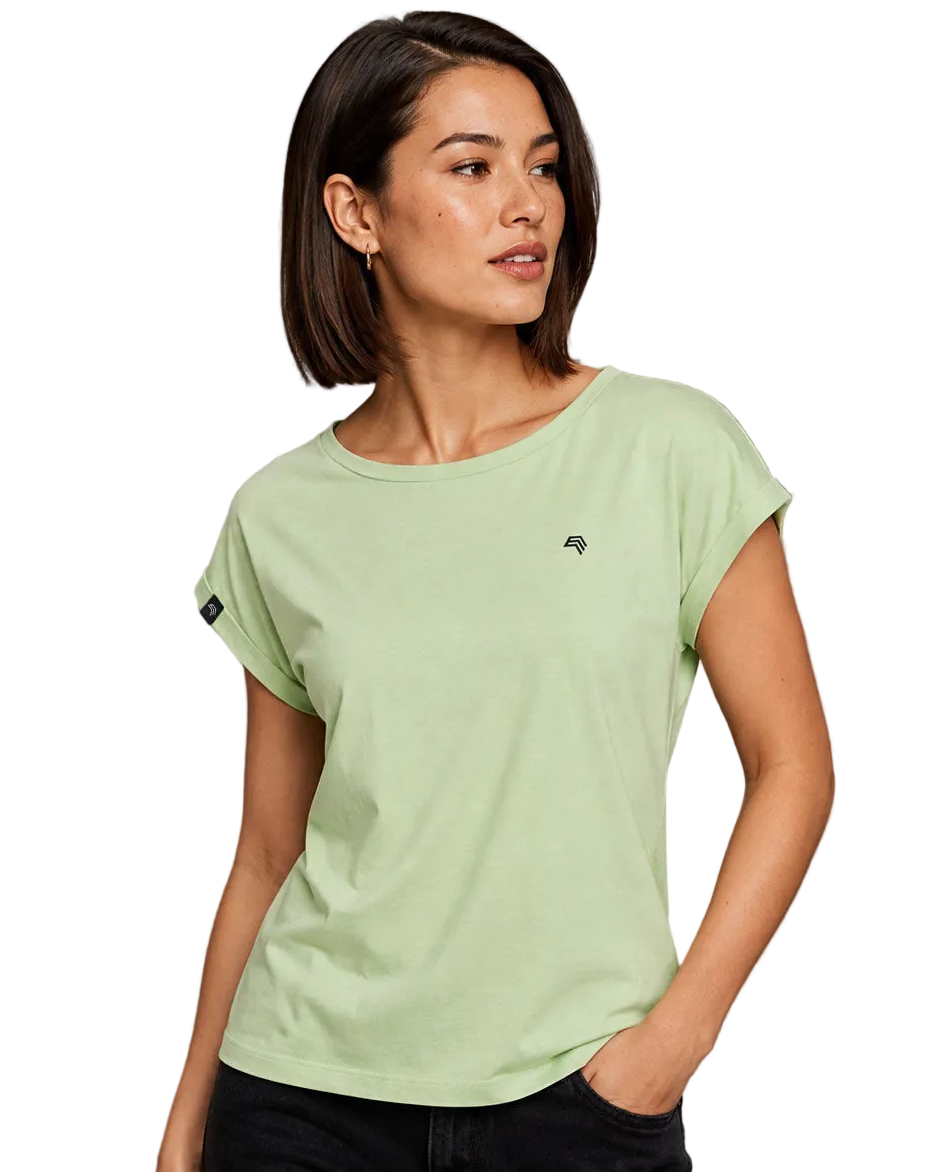 2 Auslaufmodell ― JAN 8005 ― Damen T-Shirt mit lässigem Ärmelumschlag in Fledermausoptik (Kopie)