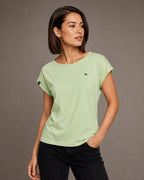 2 Auslaufmodell ― JAN 8005 ― Damen T-Shirt mit lässigem Ärmelumschlag in Fledermausoptik (Kopie)