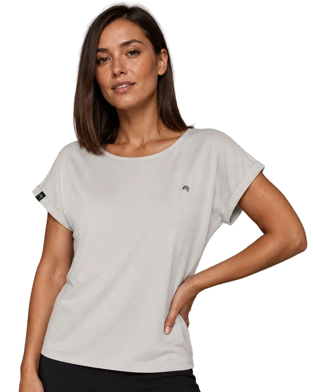 2 Auslaufmodell ― JAN 8005 ― Damen T-Shirt mit lässigem Ärmelumschlag in Fledermausoptik (Kopie)