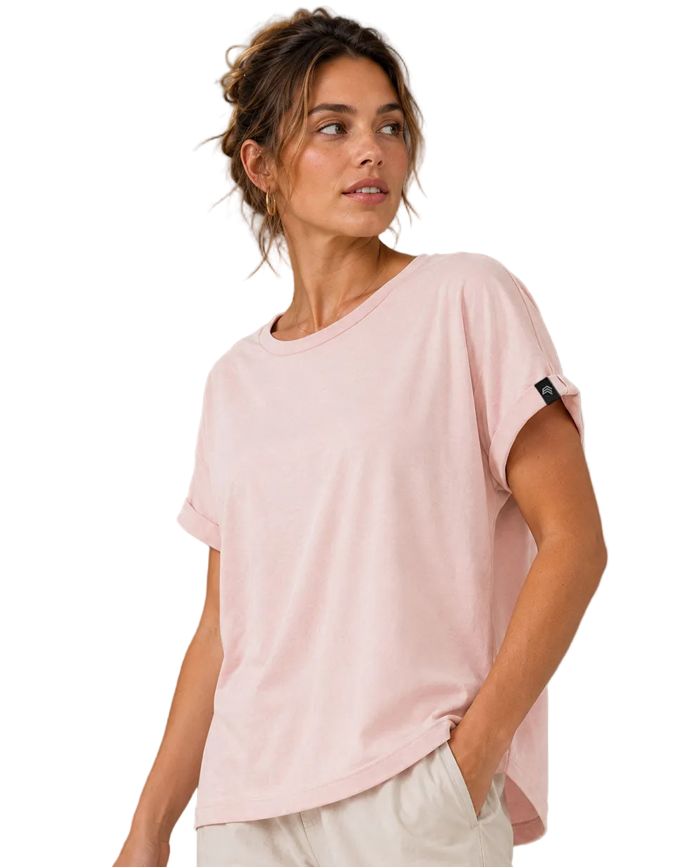 Auslaufmodell ― JAN 8005 ― Damen T-Shirt mit lässigem Ärmelumschlag in Fledermausoptik