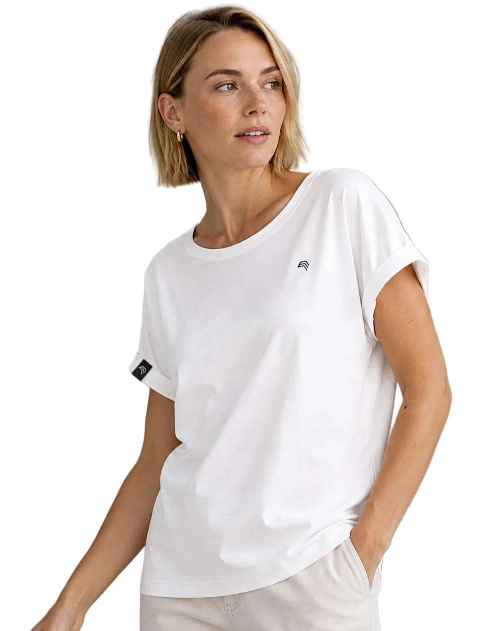 2 Auslaufmodell ― JAN 8005 ― Damen T-Shirt mit lässigem Ärmelumschlag in Fledermausoptik (Kopie)