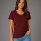 ― % ― JAN 8007/ ― Damen T-Shirt aus Bio-Baumwolle – Weinrot / Bordeauxrot [XS / S / XL]