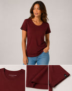 JAN 8007 ― Damen T-Shirt aus Bio-Baumwolle – Weinrot / Bordeauxrot