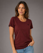 JAN 8007 ― Damen T-Shirt aus Bio-Baumwolle – Weinrot / Bordeauxrot