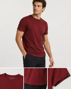 ― % ― JAN 8008 ― Herren Bio-Baumwolle T-Shirt - Bordeaux Rot Braun [L]