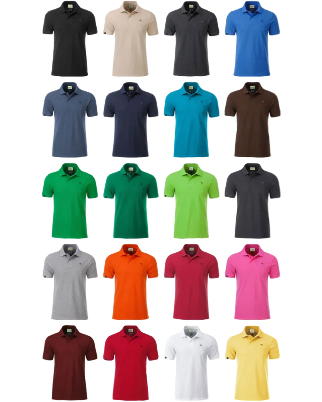 ― % ― JAN 8010 ― Men's Organic Cotton Polo Shirt - Heather Grey Mélange [M]