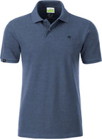 JAN 8010 ― Men's Organic Cotton Polo Shirt - Denim Mélange Blue