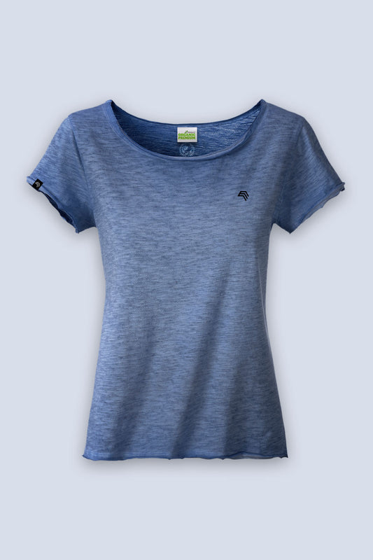 Auslaufartikel ― JAN 8015 ― Damen Bio-Baumwolle Flammgarn T-Shirt - Denim Blau