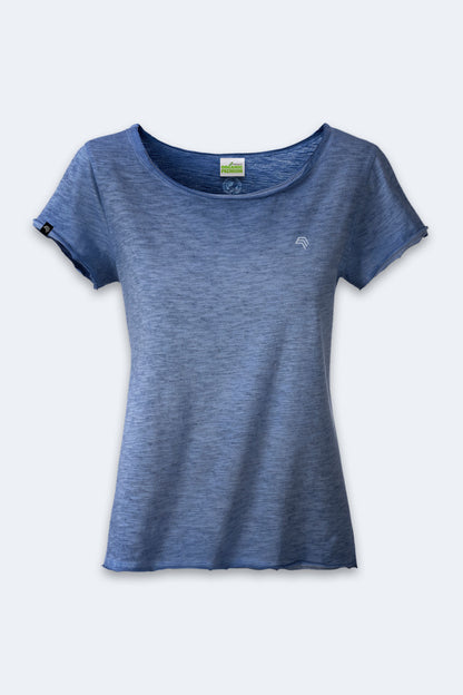 ― % ― JAN 8015 ― Damen Bio-Baumwolle Flammgarn T-Shirt - Denim Blau [S / L]